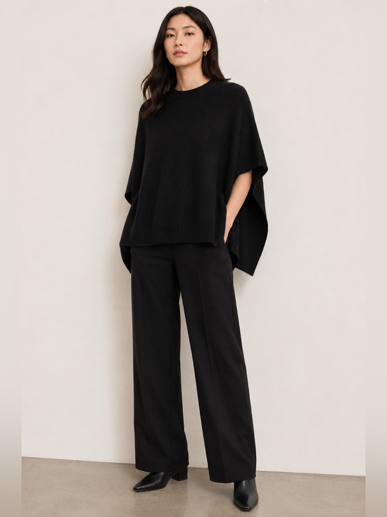 Sandro Paris Sweaters - Sandro Paris Black Oversized Knit Poncho Sweater One Size